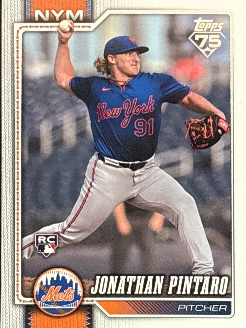 Topps Jonathan Pintaro Mets Rookie Baseball Trading Card - Picture 1 of 2